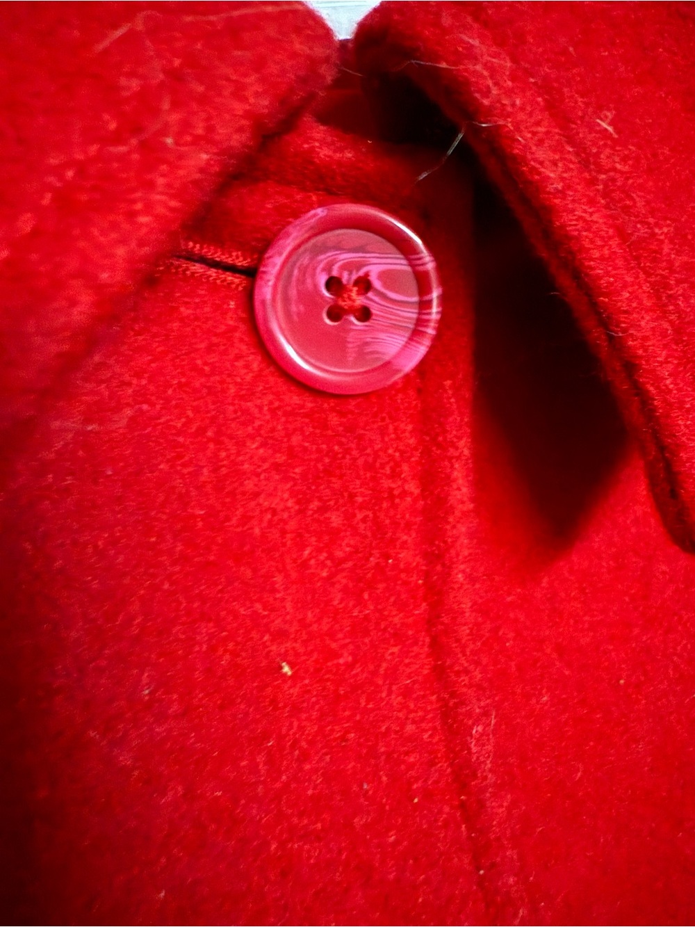 Vintage Wool Blend Coat In Red 34W - Picture 6 of 6